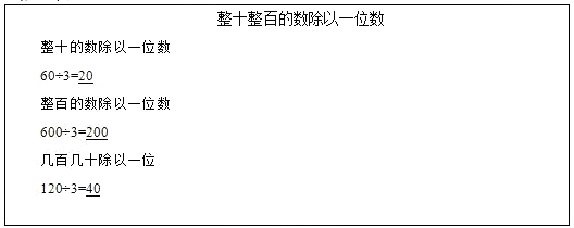 2018上半年小學數(shù)學教師資格面試真題：整十整百的數(shù)除以一位數(shù)板書設(shè)計