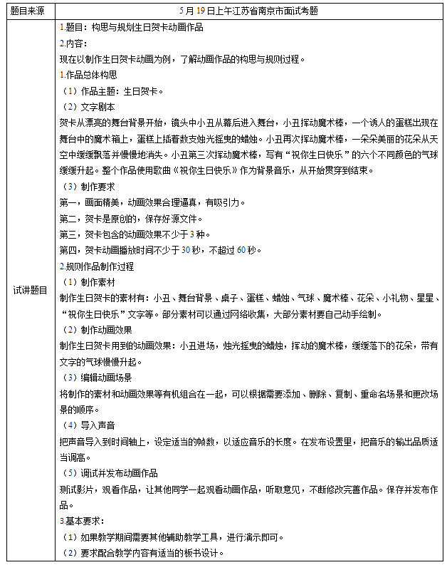 2018上半年初中信息技術教師資格證面試真題（第一批）考題回顧1